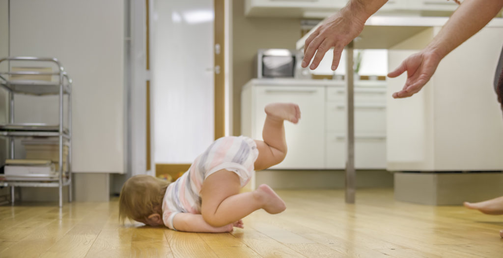 Baby boy falling