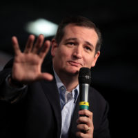 Ted Cruz holding microphone