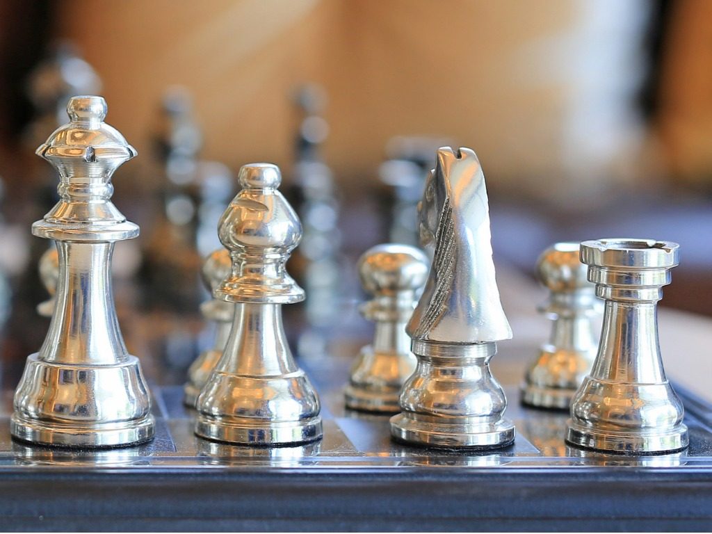 Metal chess pieces